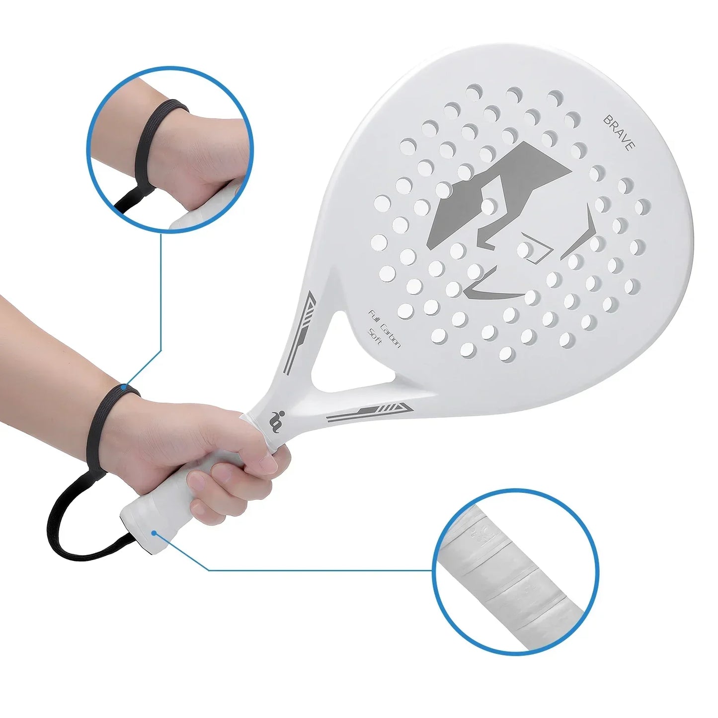 PowerGrip Pro – Raquette en fibre de carbone légère
