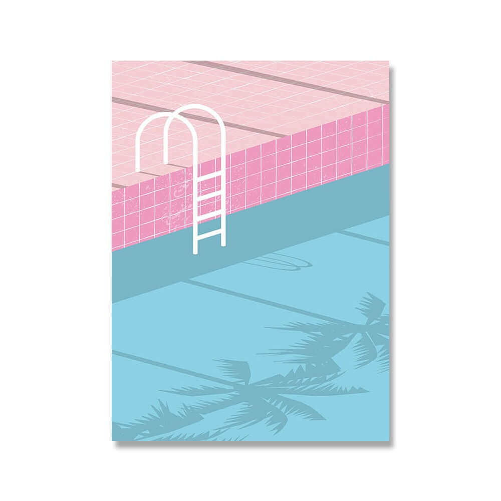 Affiche en toile PoP Art de piscine bleue