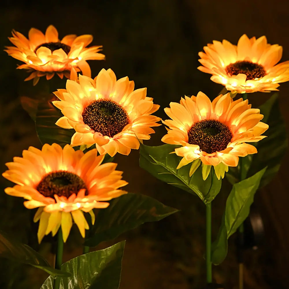 SolarBloom – Lampe de jardin réaliste en tournesol pour l'extérieur