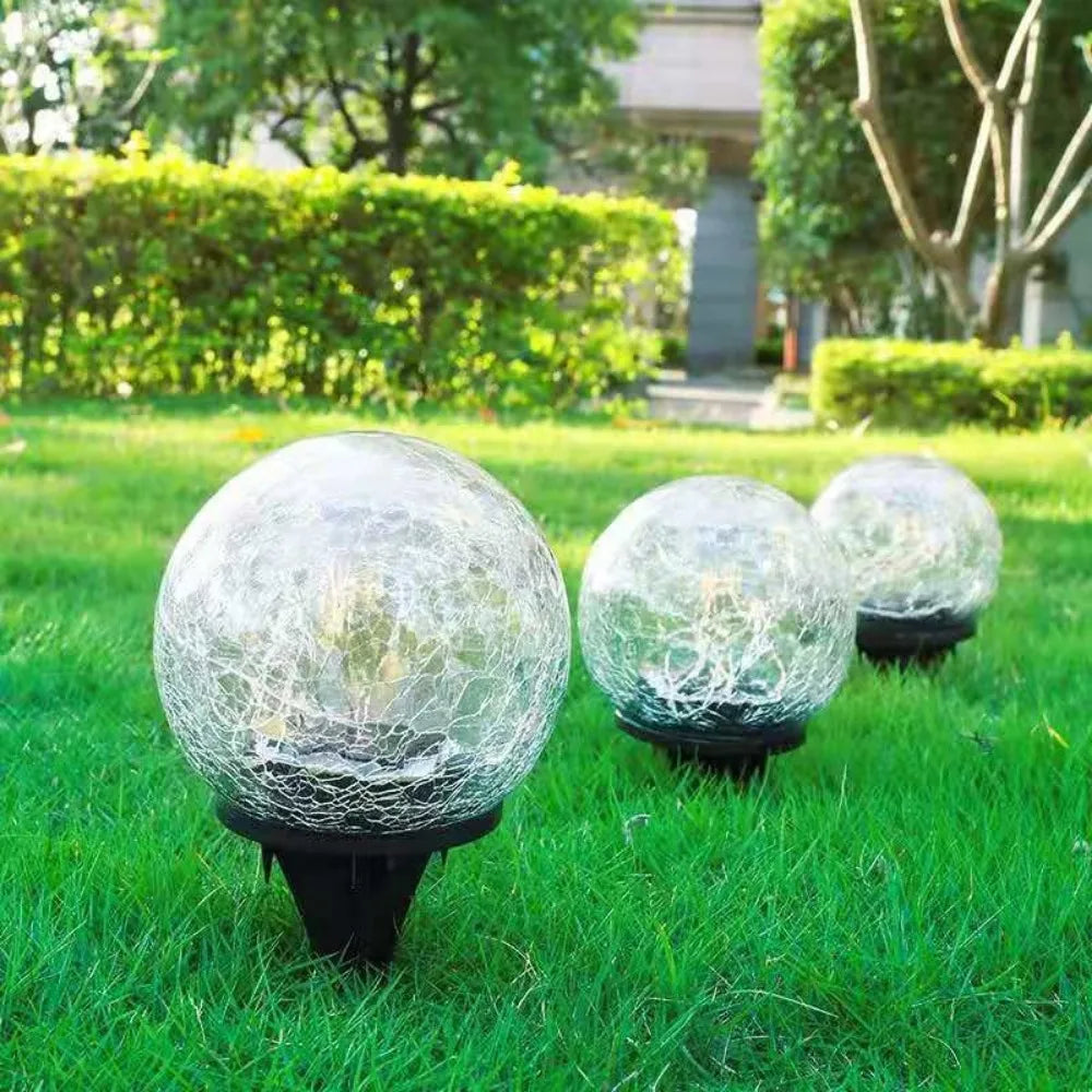 LumiGlobe – Lampe Solaire Boule Craquelée pour Extérieur