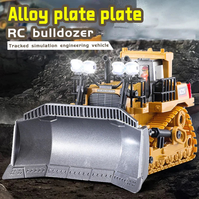 Set de Véhicules de Construction RC Professionnel - Jouet Excavateur en Alliage 2.4G & Camion Benne pour Enfants