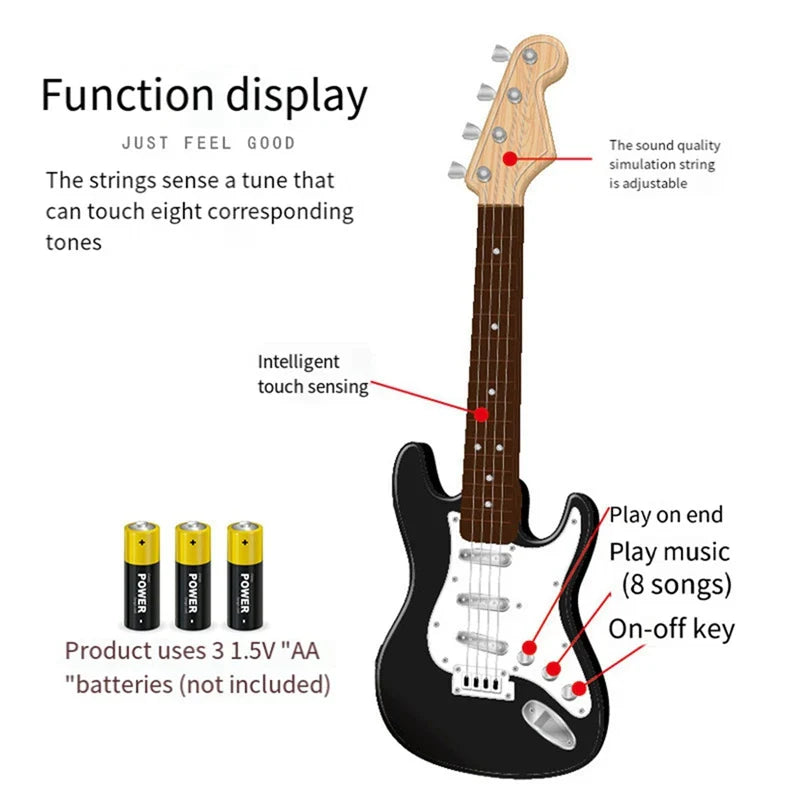 Guitare Électrique 4 Cordes Jouet pour Enfants - Instrument de Musique Portable, Cadeau Parfait pour Jeunes Musiciens
