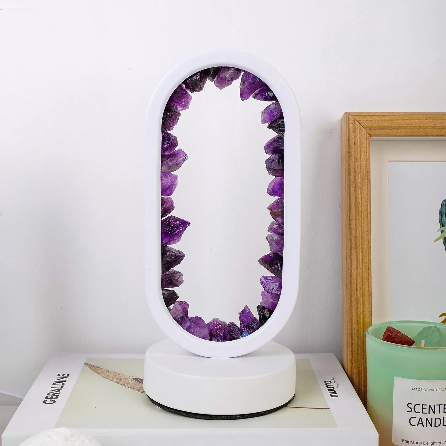 AuraViolette – Éclairage en Cristal Naturel pour Ambiance Relaxante