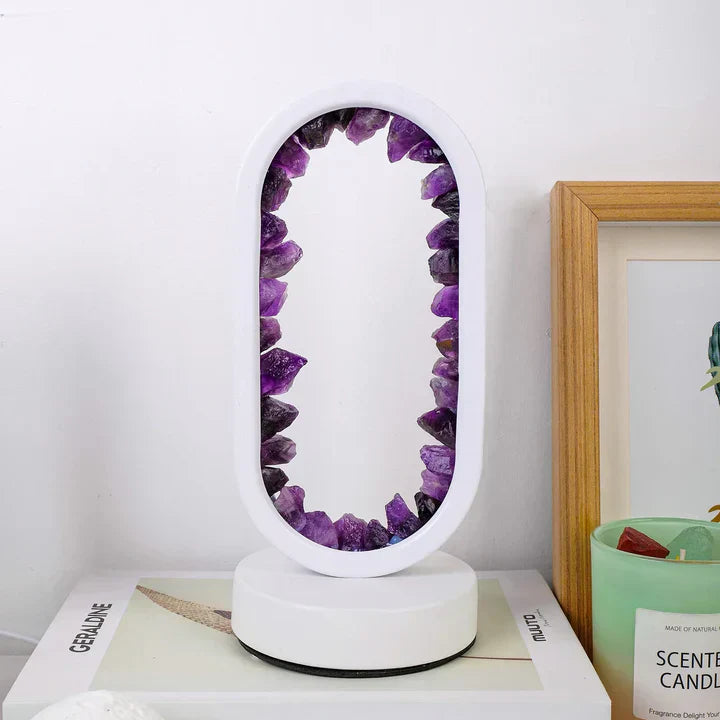 LAMPE de table MONDO, améthyste naturelle