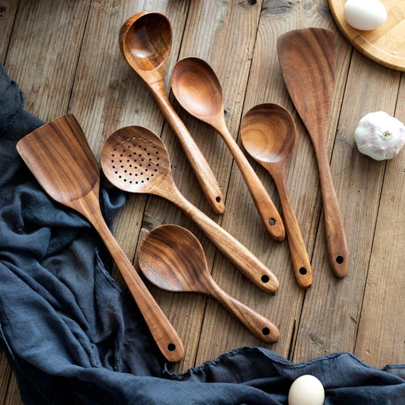 Floroux 8-Piece Acacia Wood Cookware Set | Sustainable Kitchen Accessories | Eco-Friendly and Stylish
