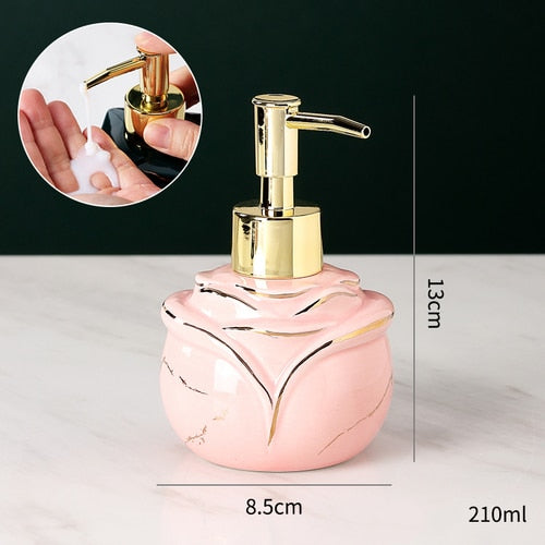 Distributeur de savon en marbre solide élégant pour salle de bain