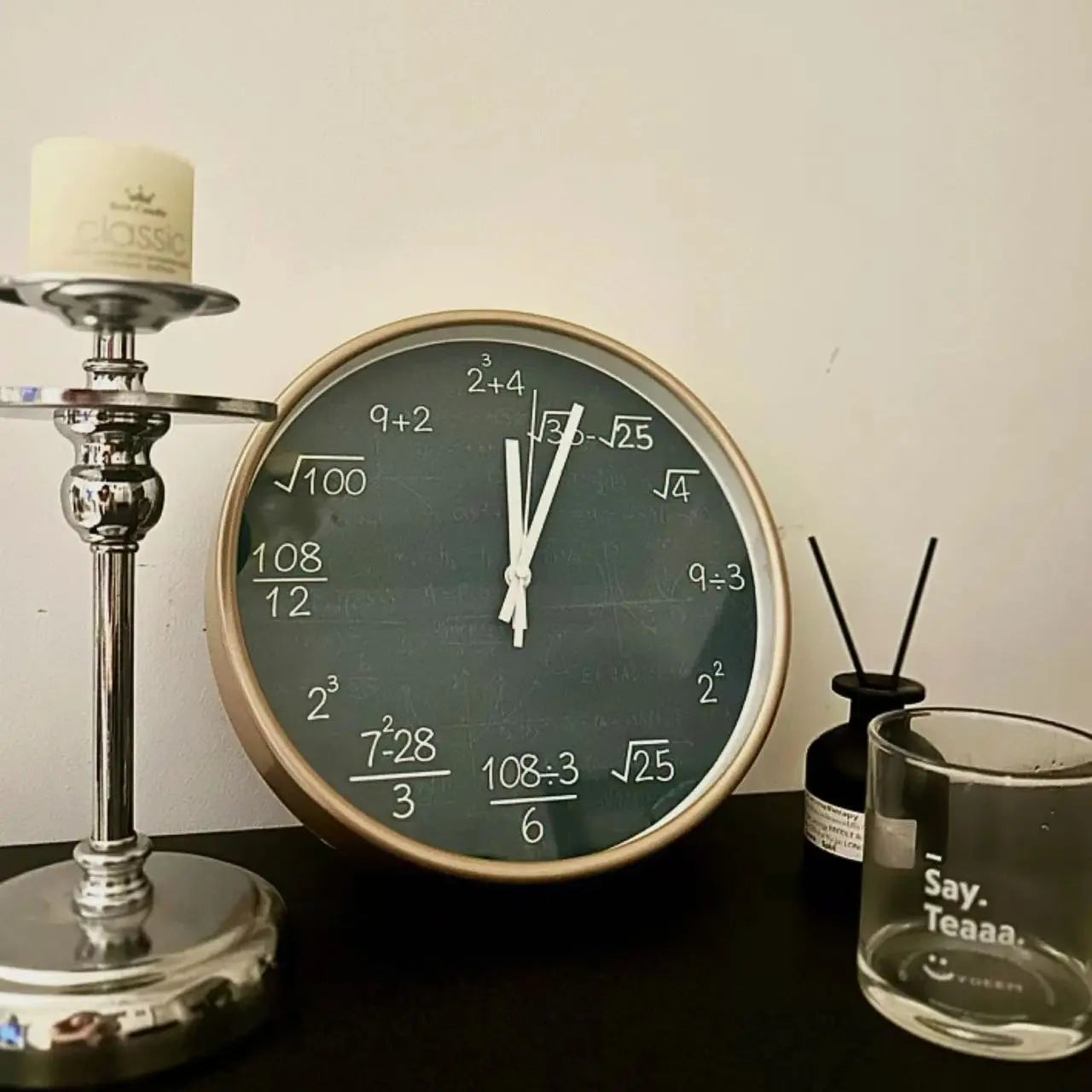 ChalkBoard Clock - Décoration murale des formules mathématiques