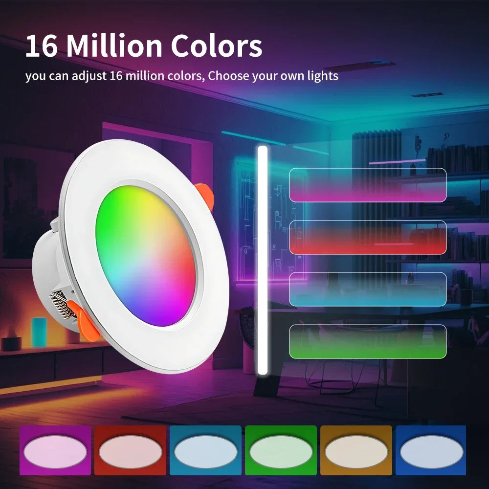 Tuya Zigbee Smart Wireless LED Downlights - RGB Wifi Contrôlé via SmartLife Google Alexa Apps