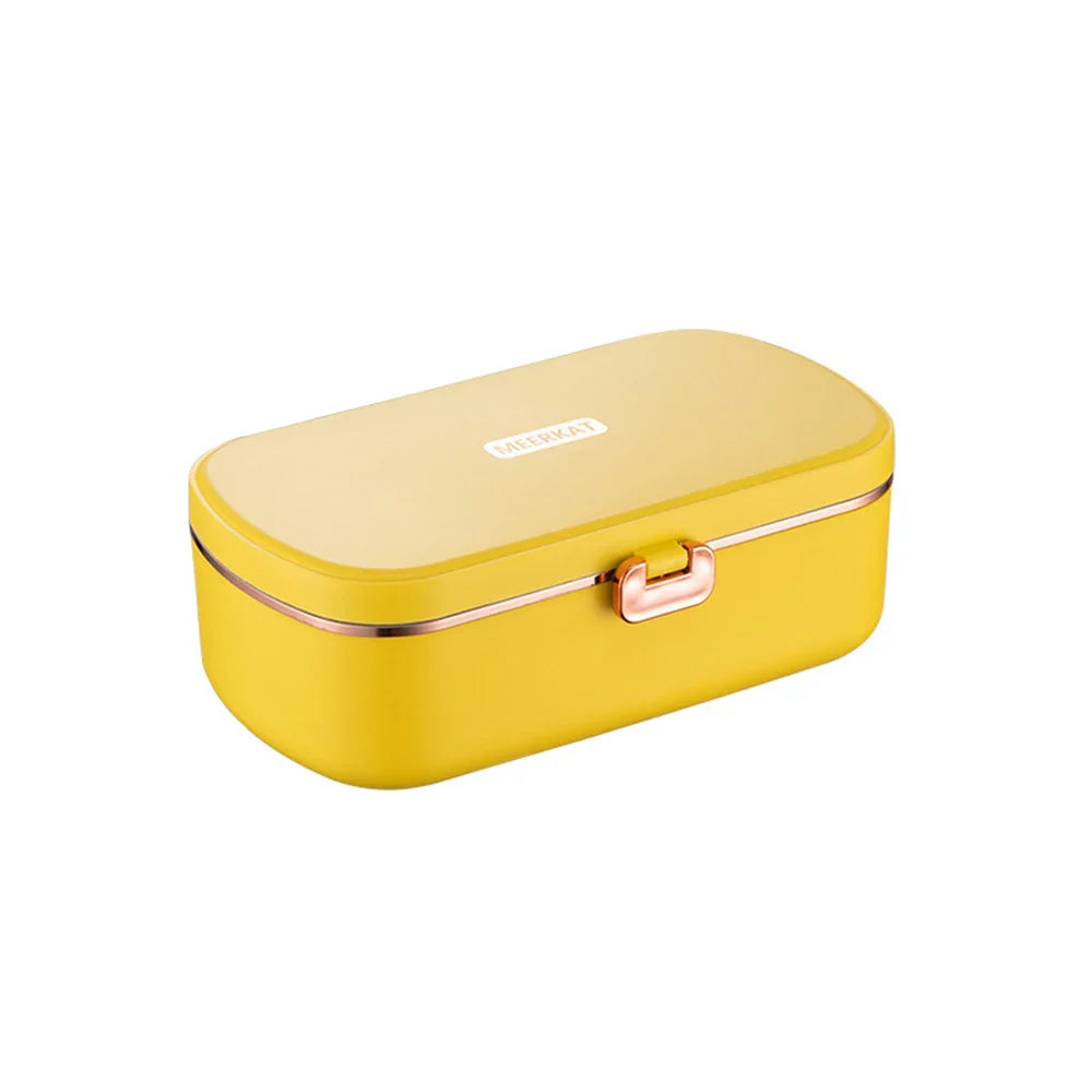 Bento à lunch box électrique portatif en acier inoxydable - Chauffage sans eau, capacité de 900ml, idéal pour le bureau et les voyages