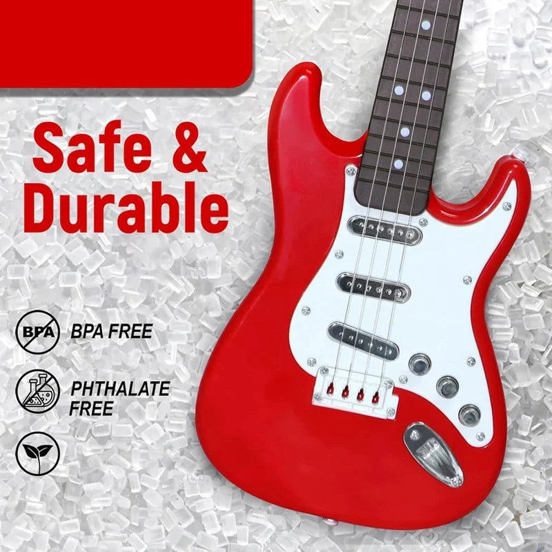 Guitare Électrique 4 Cordes Jouet pour Enfants - Instrument de Musique Portable, Cadeau Parfait pour Jeunes Musiciens