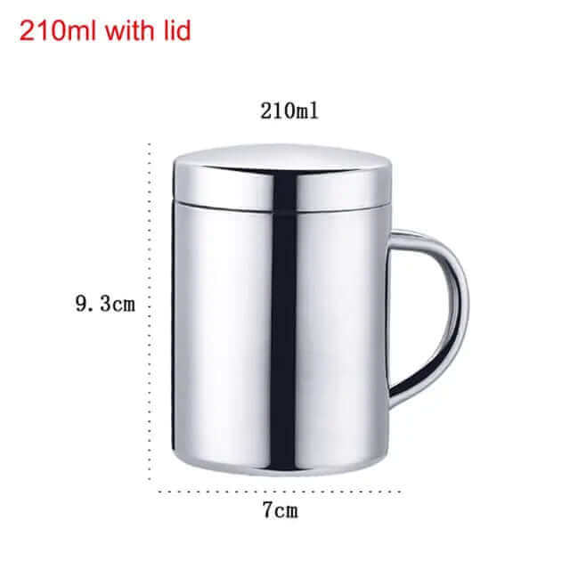 Ensemble de 2 tasses à café en acier avec couvercle