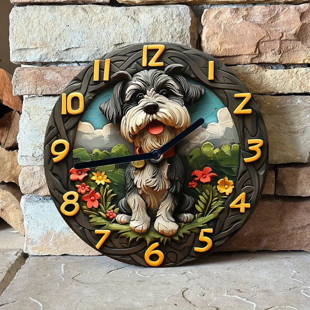 Horloge murale Chic Silent Schnauzer