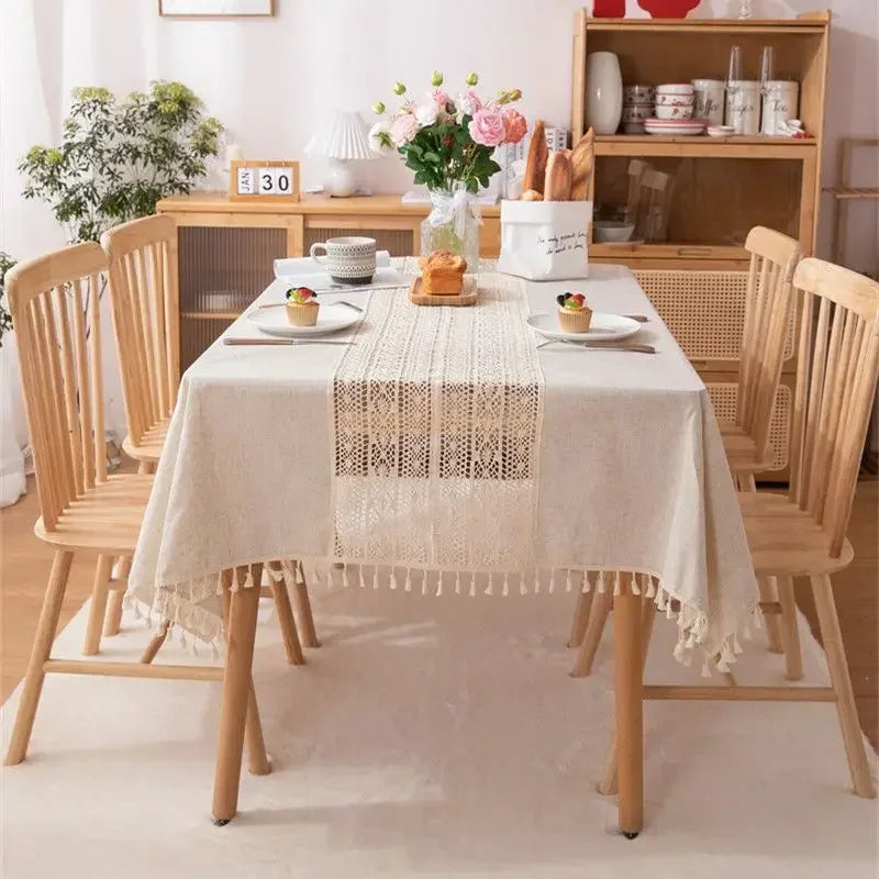 Floroux | Nappe rectangulaire rustique style hollow