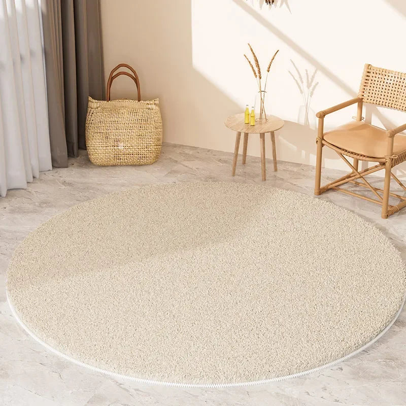 Tapis Wabi-Sabi Rond – Grand tapis antidérapant au look bois pour salon et chambre