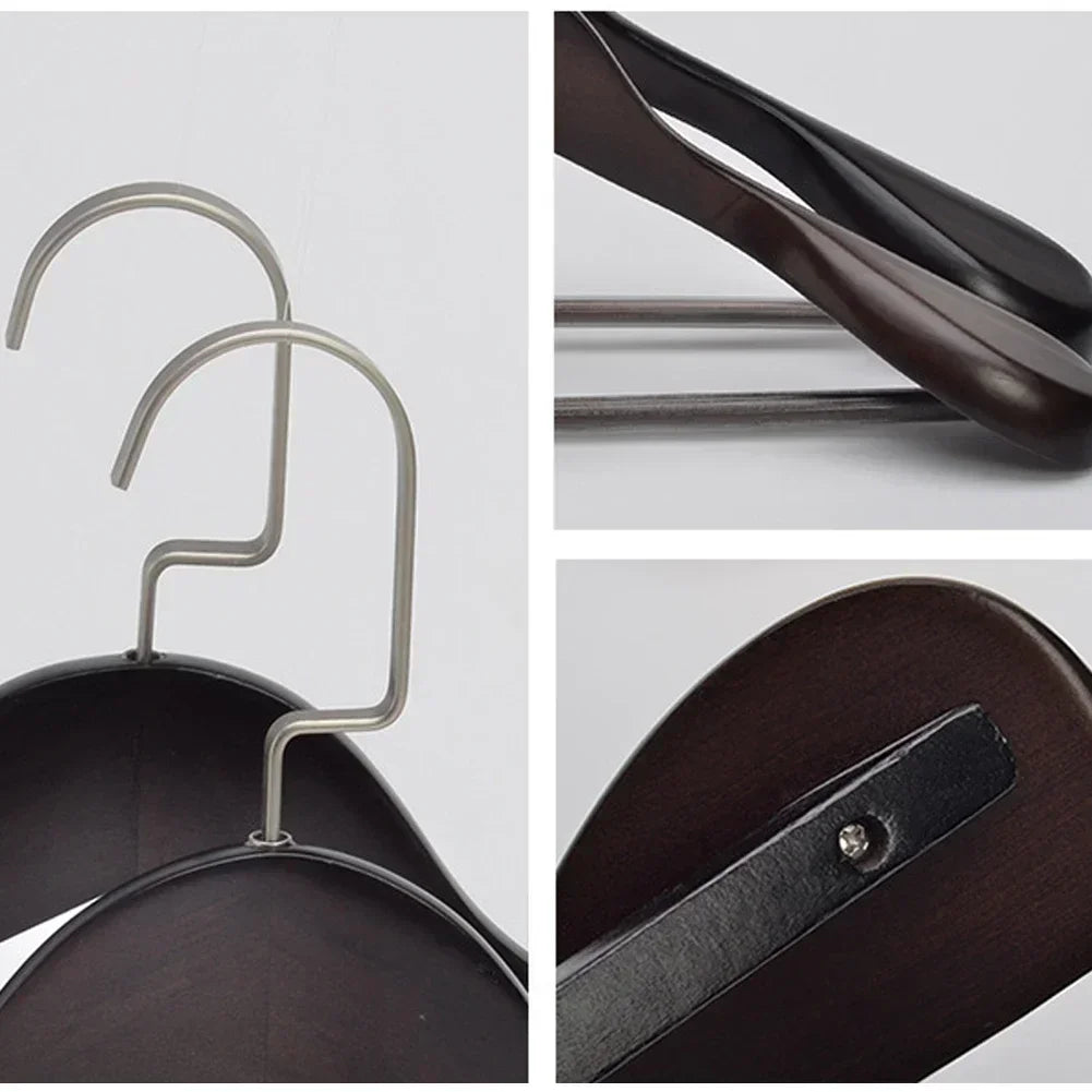 Cintres en Bois Olivia – Supports de Costume à Large Épaule de Luxe avec Barres à Pantalon Antidérapantes