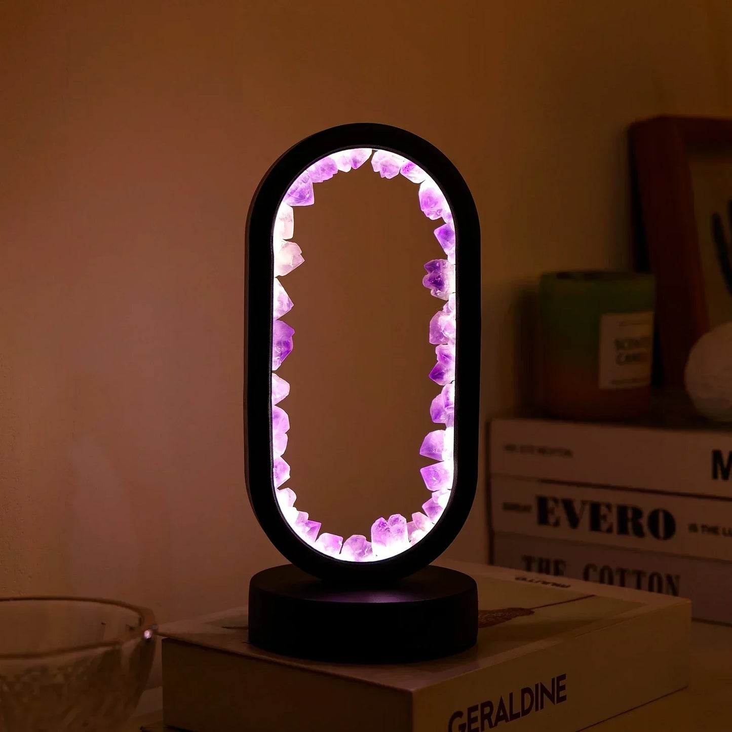 AuraViolette – Éclairage en Cristal Naturel pour Ambiance Relaxante