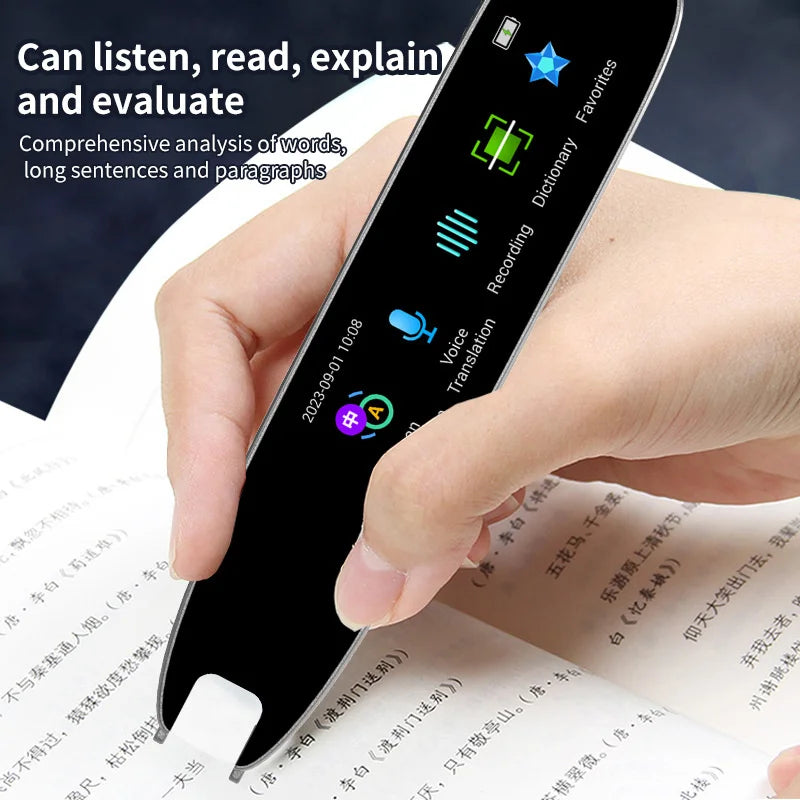 Stylo de Traduction Vocal Intelligent Multifonctionnel A26 - Dictionnaire de Langue en Temps Réel pour Voyager