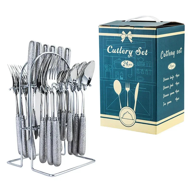 Set de couverts de luxe en acier inoxydable élégant pour chaque repas