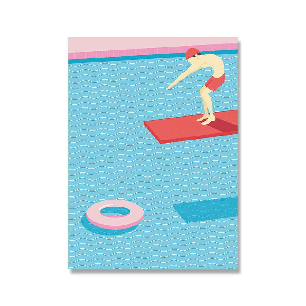Affiche en toile PoP Art de piscine bleue