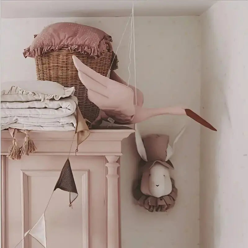 Jouet en peluche Cygne suspendu | Belle décoration pour la chambre des enfants