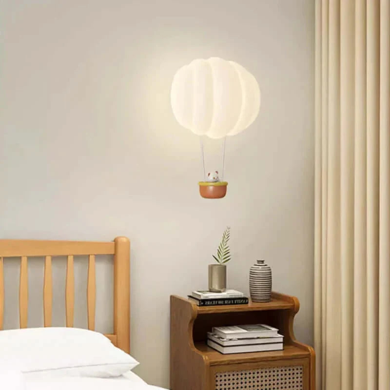 Charmante lampe murale en ballon à air chaud en forme de citrouille pour la chambre d'enfants