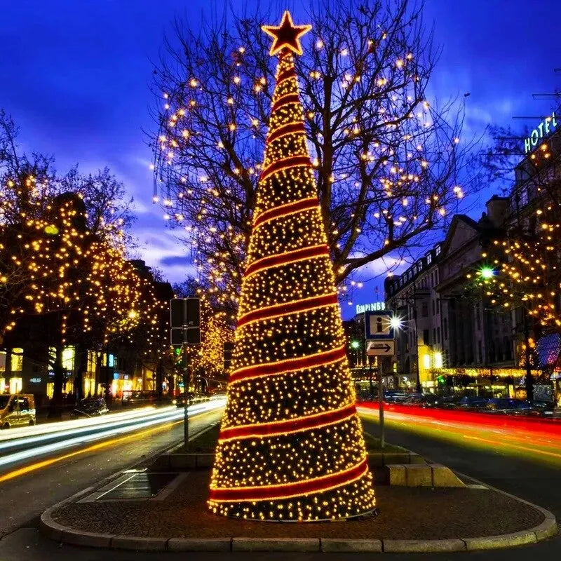 Guirlande lumineuse de Noël solaire écologique - étanche 20/50 LED pour décoration extérieure de Noël et des fêtes