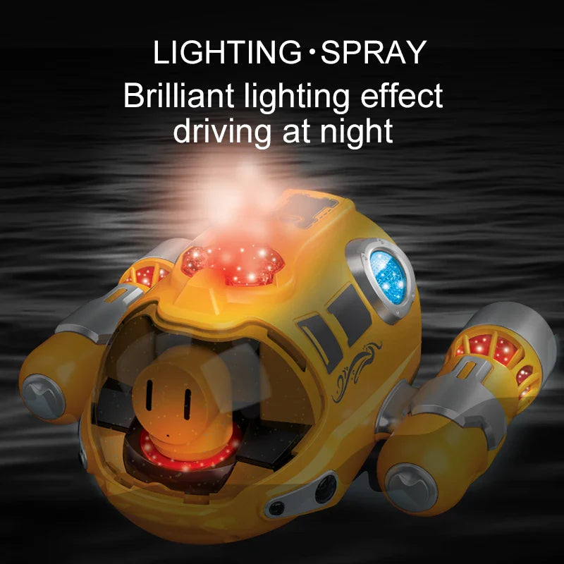 Bateau à moteur télécommandé étanche avec doubles hélices - Amusant bateau à vapeur RC pour enfants, jouet parfait pour la piscine