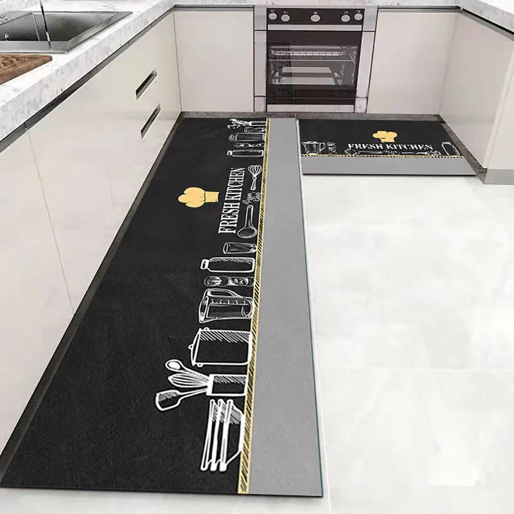 Tapis couloir doux et antidérapant – Tapis de sol polyvalent et lavable pour la cuisine, la chambre, le salon, le couloir et la salle de bain