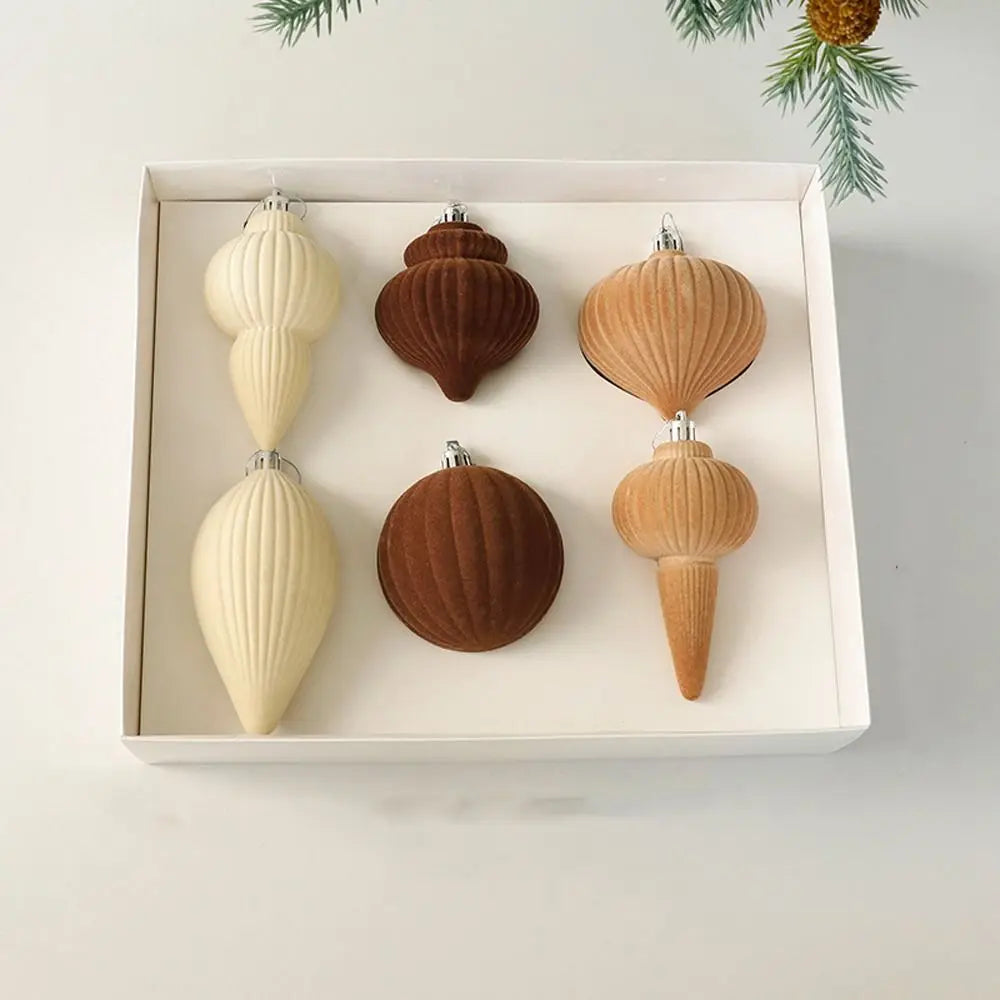 Boules de Noël en velours élégantes incassables - Décor d'arbre de Noël vert, réutilisables et toucher doux 6PCS