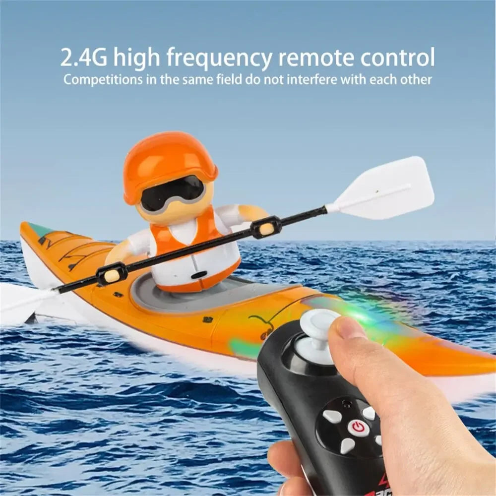 Bateau télécommandé pour enfants - Bateau de course en plein air, 15 km/h, cadeau amusant étanche