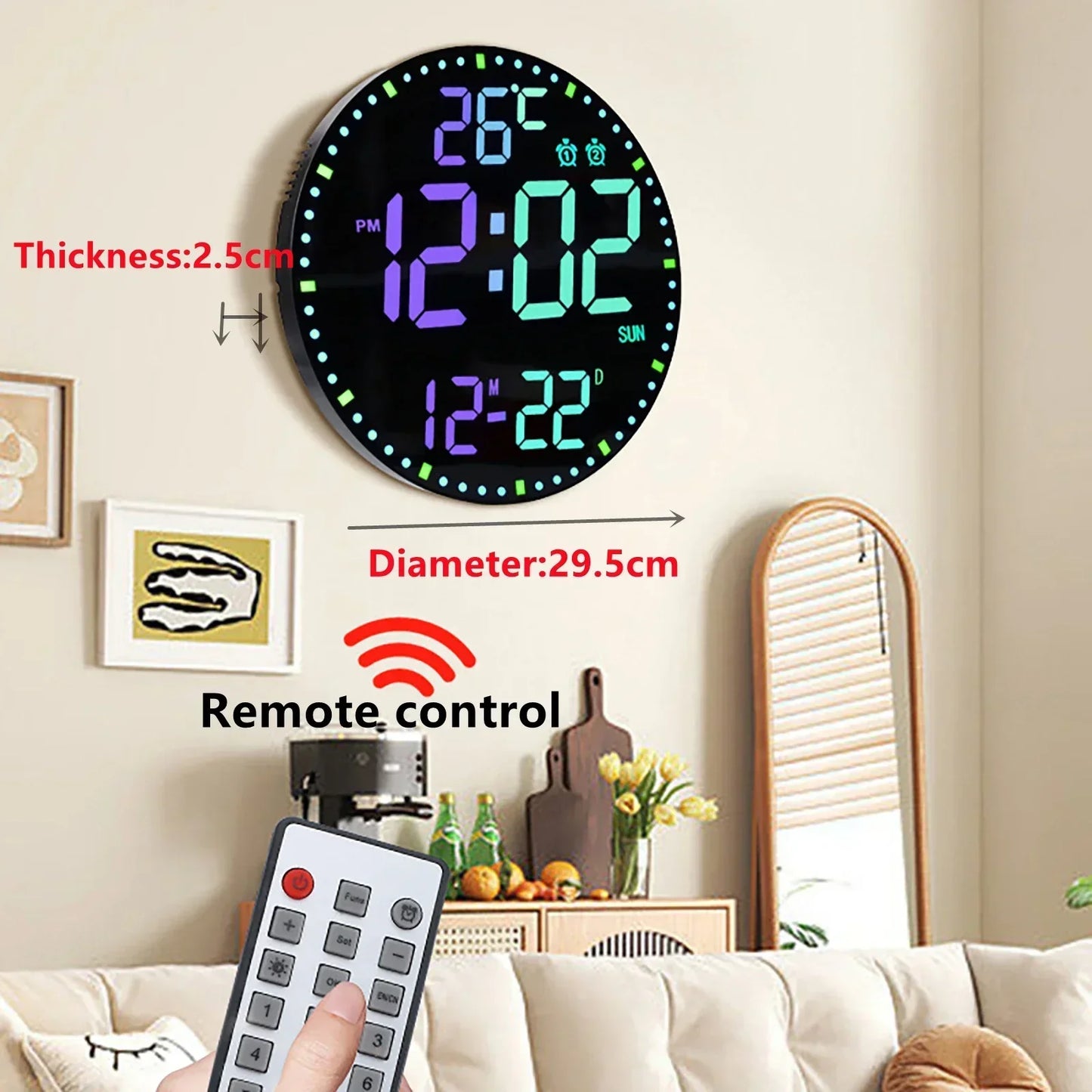 WiFiTime Horloge - Horloge mural LED intelligent avec calendrier