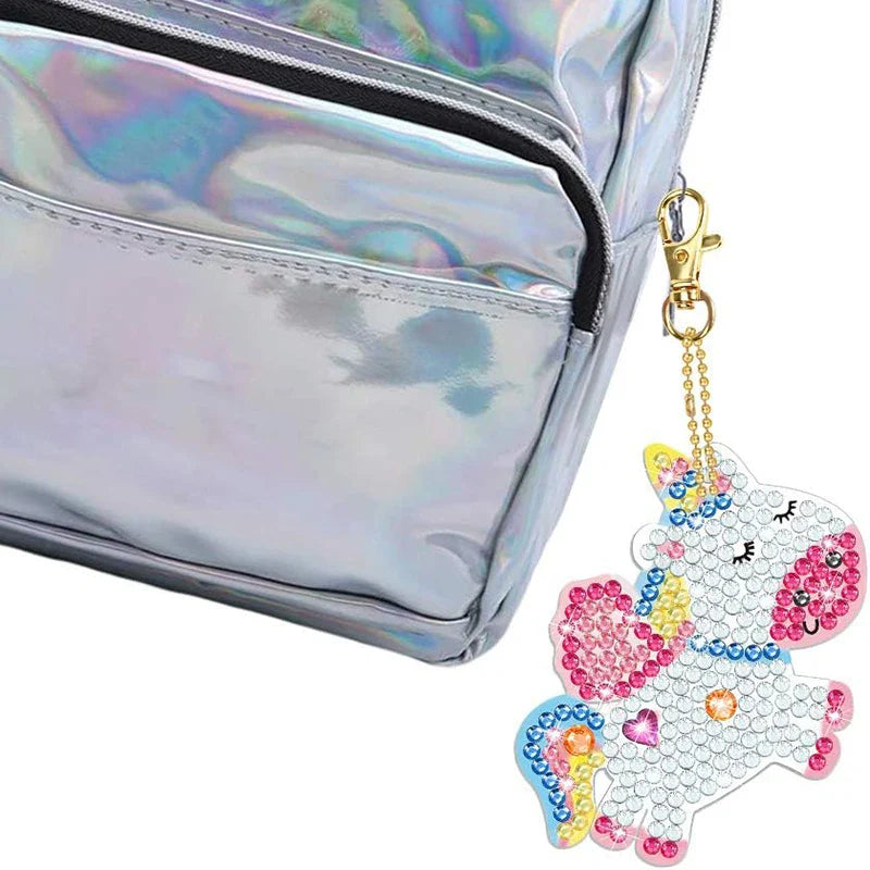 Kit de peinture diamants 5D - Porte-clés DIY licorne et sirène pour enfants, cadeau parfait d'arts et métiers pour les 8-12 ans, garnitures de panier de Pâques