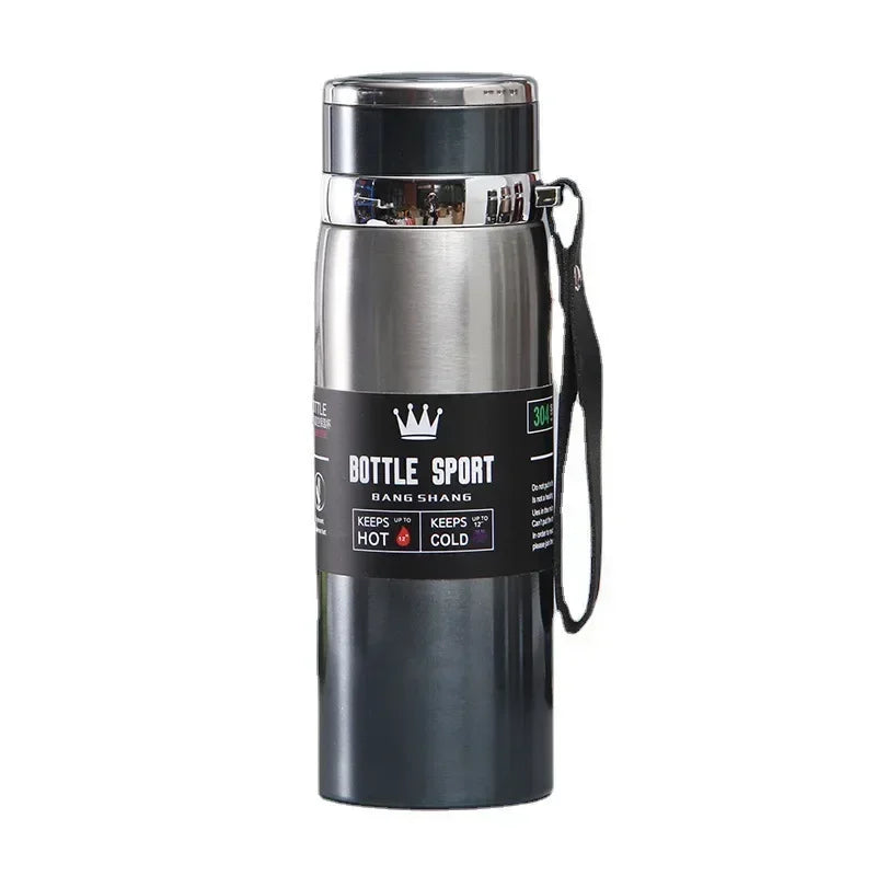 Thermos en acier inoxydable 1L – Bouteille isotherme pour garder l'eau froide et chaude, thé, café