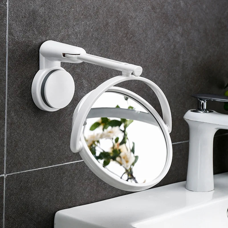 Miroir de maquillage repliable mural Sara avec bras extensible – Double face pivotant, installation sans perçage