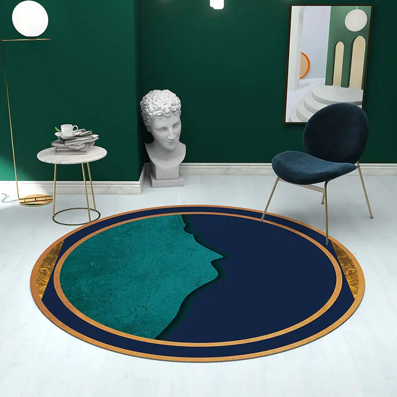 Tapis rond nordique – Tapis moderne et luxueux pour salon, chambre et balcon