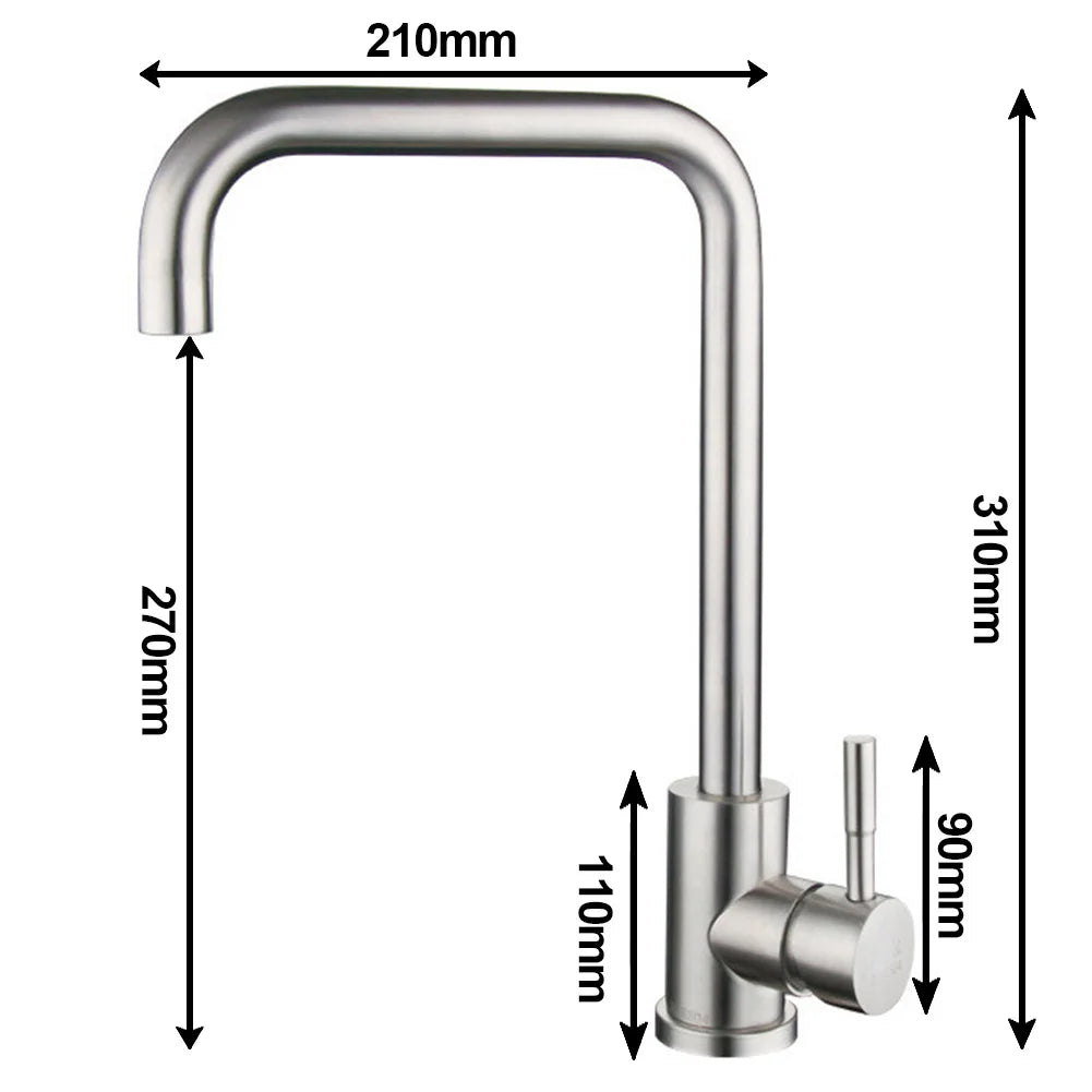 StainlessMix Robinet - Robinet de Cuisine en Acier Inoxydable Moderne