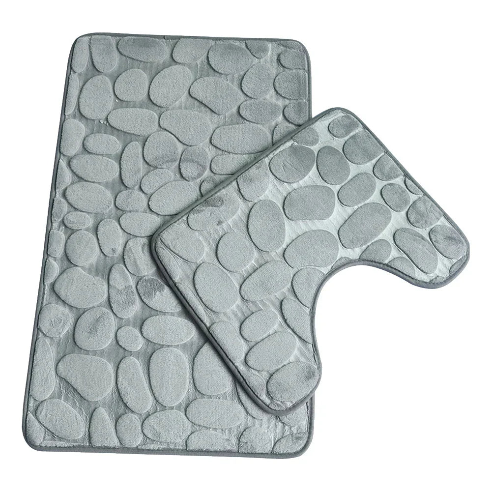 Tapis de bain antidérapant en 2 pièces