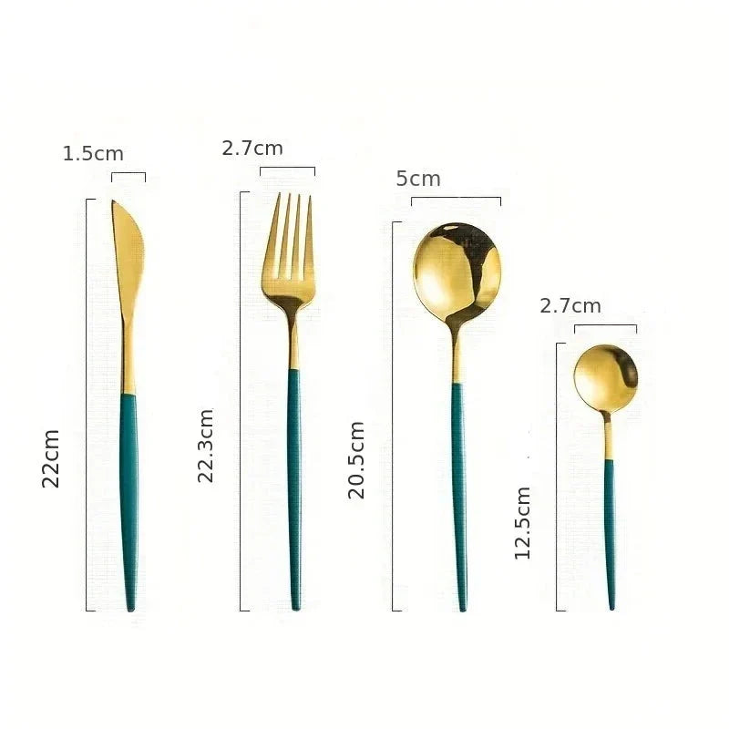 Set de couverts en or luxe – 24 pièces pour une expérience de dîner élégante