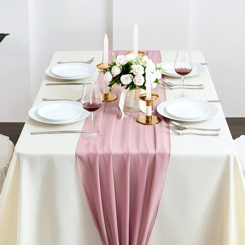 Chemin de table en chiffon unicolore luxueux au design rustique Boho avec des franges – Décoration de table parfaite pour les mariages, les baby showers, Pâques, la Saint-Valentin et la maison