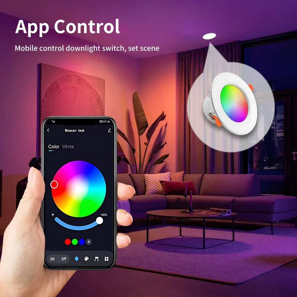 Tuya Zigbee Smart Wireless LED Downlights - RGB Wifi Contrôlé via SmartLife Google Alexa Apps