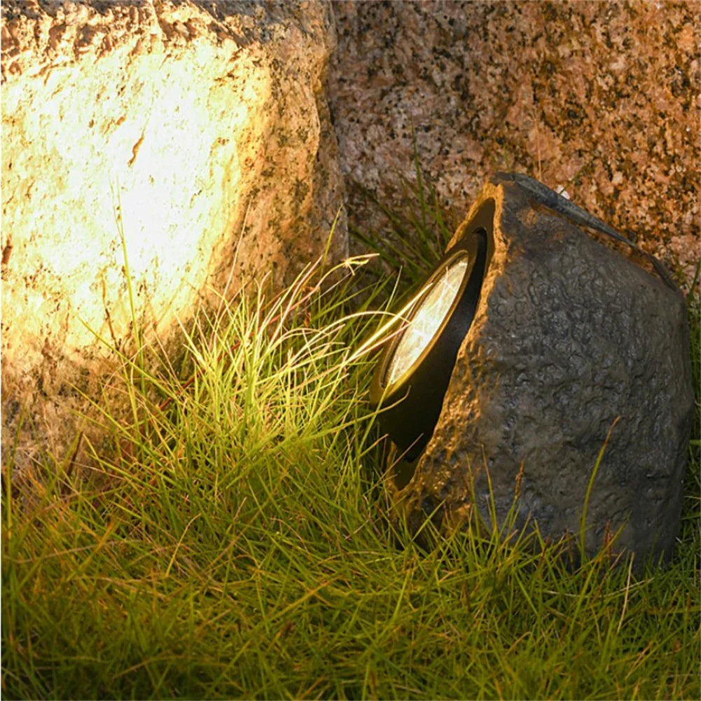 Lumière Rock - SolarStone - Lampe de jardin étanche - Éclairage de chemin