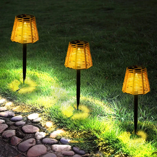 Floroux - Torches solaires en rotin