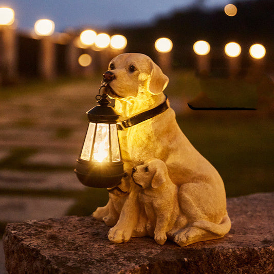 Floroux | Statue de chien mignonne lumière de jardin