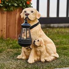 Floroux | Statue de chien mignonne lumière de jardin