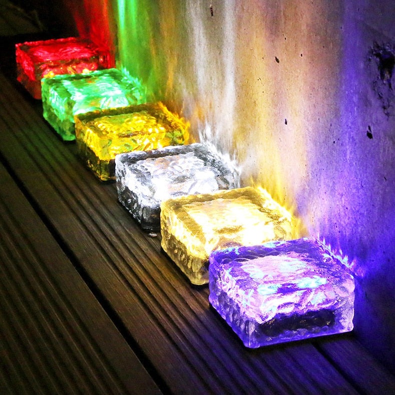 Solar Ice Cube Lumières de jardin extérieures
