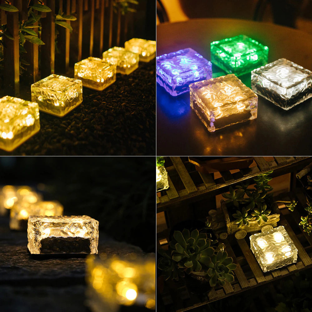 Solar Ice Cube Lumières de jardin extérieures