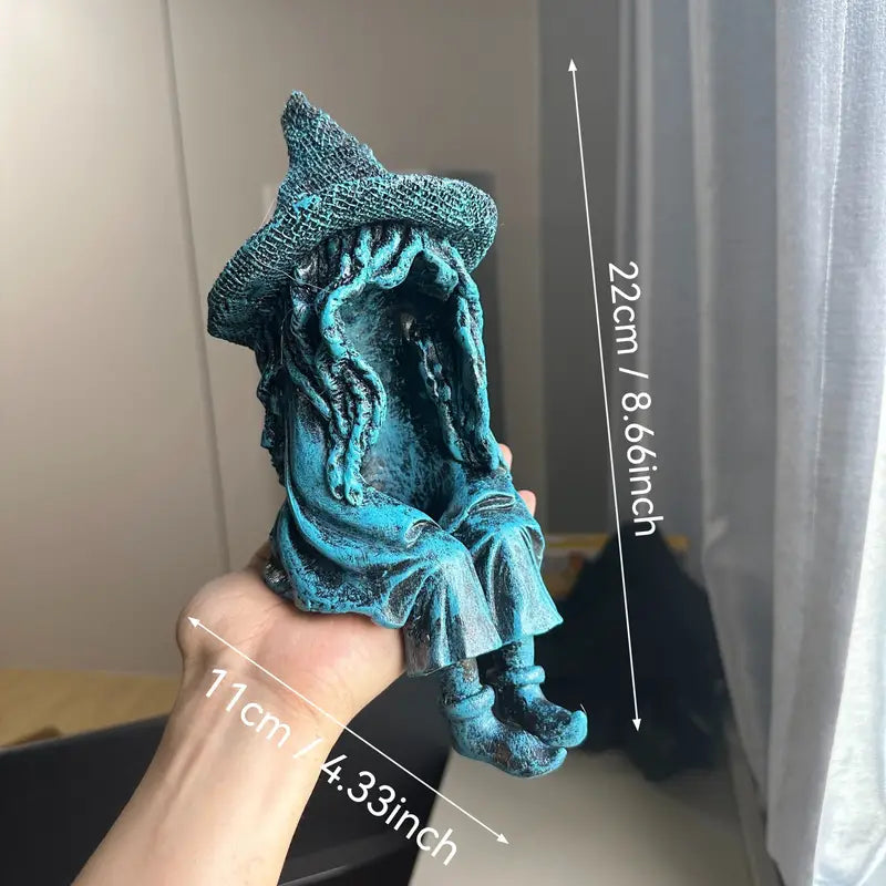 Floroux Statue de sorcière alimentée par énergie solaire | Lumière de jardin magique | Lampe solaire d'ambiance pour extérieur