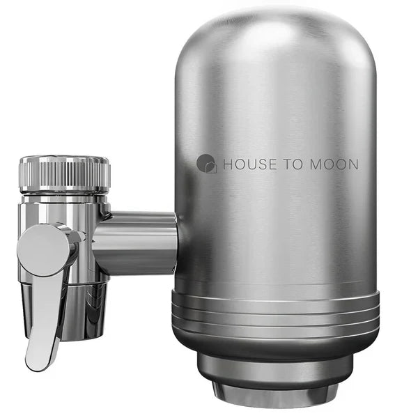 CleanFlow Filtre à Eau - Filtre à Eau Luxe en Acier Inoxydable pour de l'Eau Potable Cristalline
