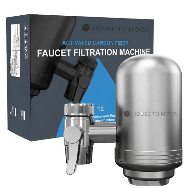 CleanFlow Filtre à Eau - Filtre à Eau Luxe en Acier Inoxydable pour de l'Eau Potable Cristalline
