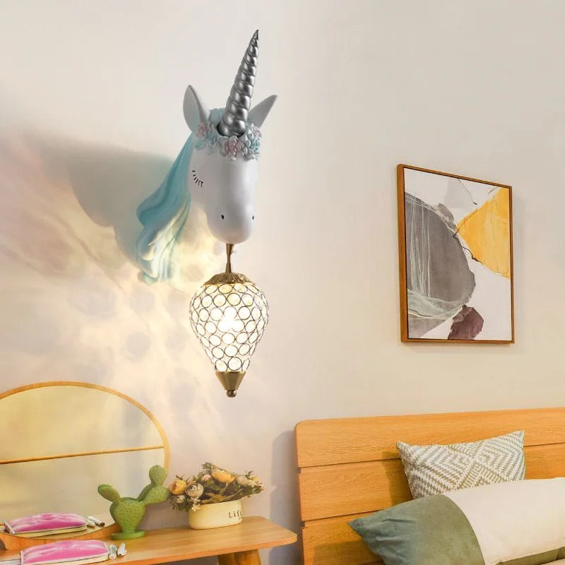 Lampe murale licorne magique pour enfants – Lumière ludique et chaude